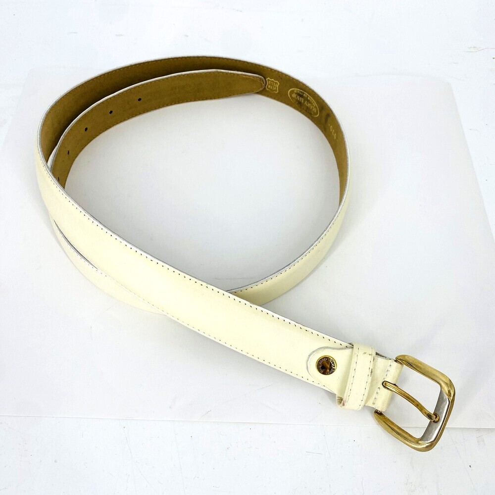 VTG Sorrenio Mary Shop Off White Italian Leather Belt Women’s 120/48 Vera Pelle